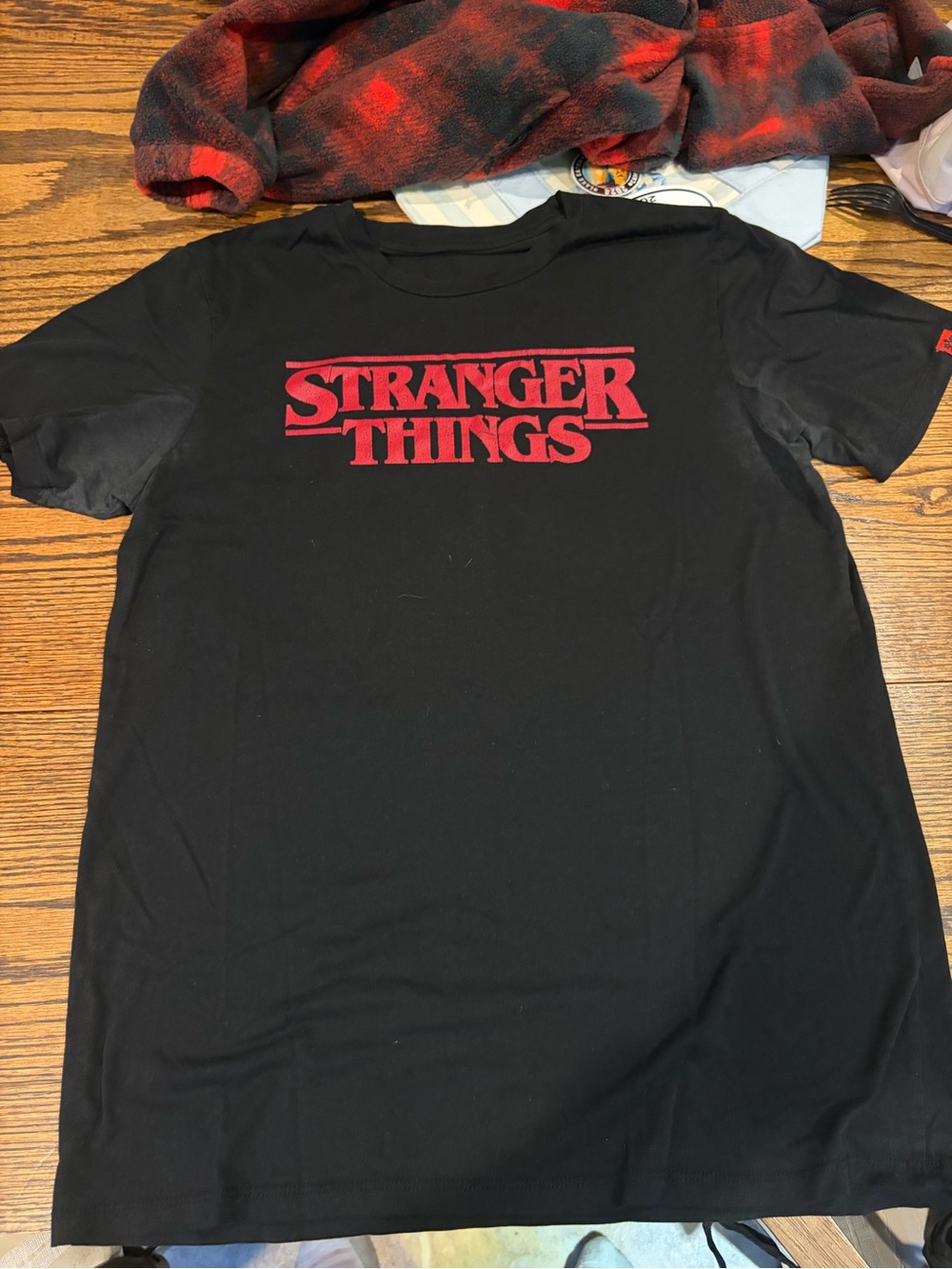 Men's Black Graphic Tee - Red Logo